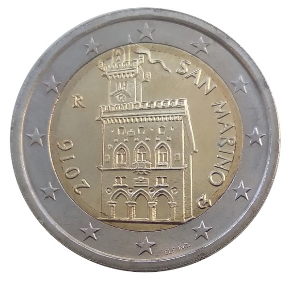 San Marino 2 Euro Gedenkmünze - Wehrturm 2016 in Münzkapsel