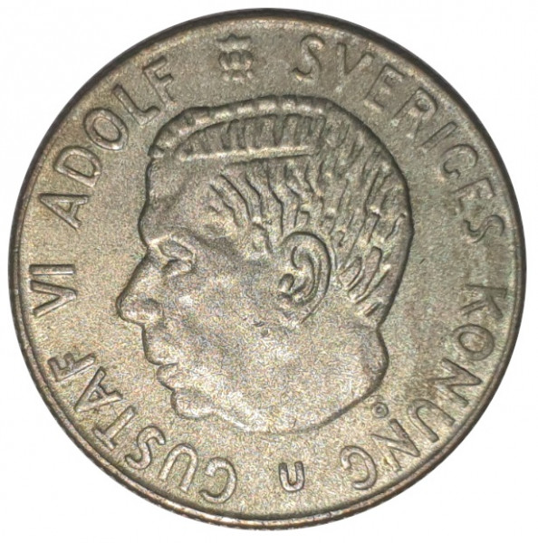 Schweden 1 Krone Silbermünze König Gustaf VI. Adolf