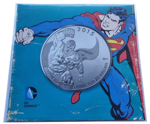 Kanada 20 Dollars Silbermünze Superman 2015 im Blister